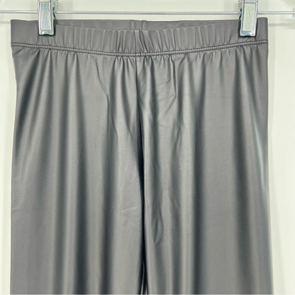 NEW White Birch Womens Juniors Leggings Faux Leather Black Stretch Runs Small - Picture 3 of 8